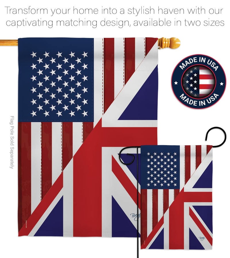Breeze Decor - US UK Friendship Flags of the World - Everyday Impressions Decorative Vertical Garden Flag 13" x 18.5" Printed In USA - Image 4